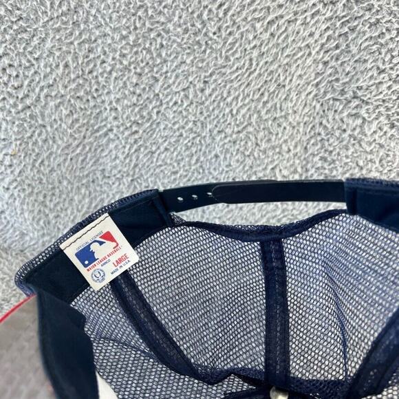 Vintage Chicago White Sox Hat White Blue Mesh Trucker Embroidered Large USA 80s - Picture 4 of 7